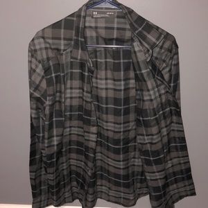 Under Armor plaid button down; size LG